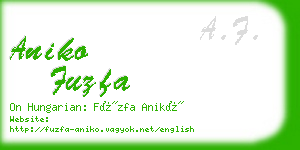 aniko fuzfa business card